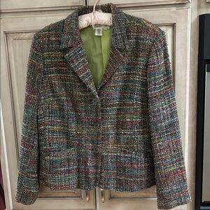 Coldwater Creek Multicolor Tweed Women's blazer Jacket vintage